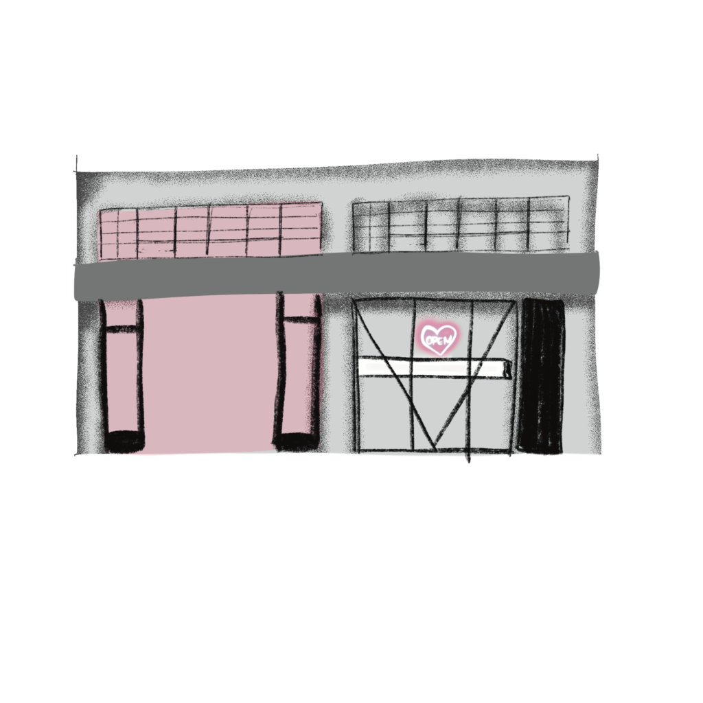 ilustracion de la fachada de la tienda utilitario mexicano